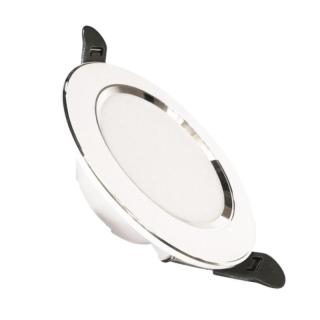 NEDES zapustený LED panel kruh 7,5W / 4000K / biely+strieborný prúžok